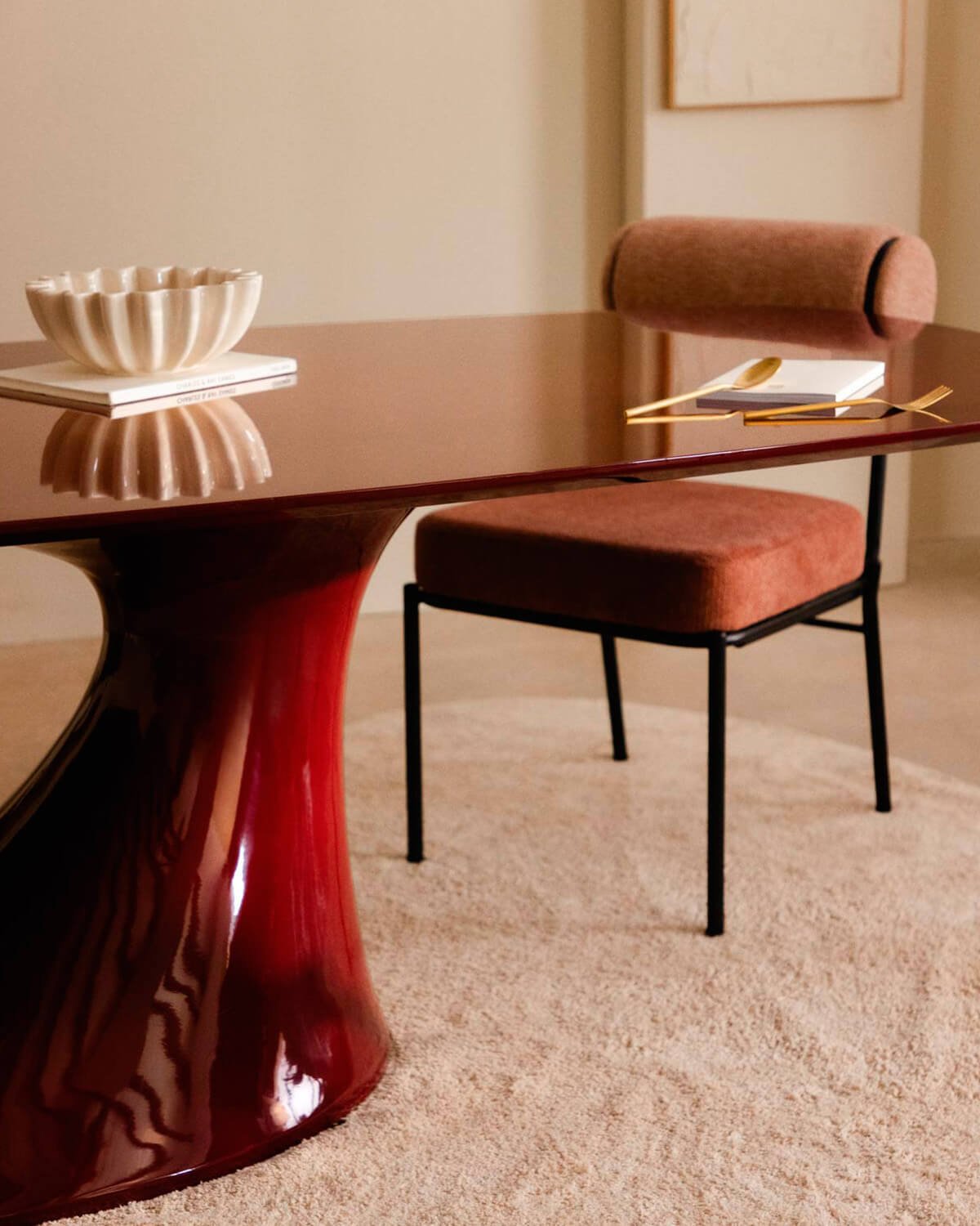 Conjunto de Mesa de Jantar Retangular em Madeira (220x100 cm) Cool Flawas e 4 Cadeiras em Tecido Elin, imagem de galeria 2