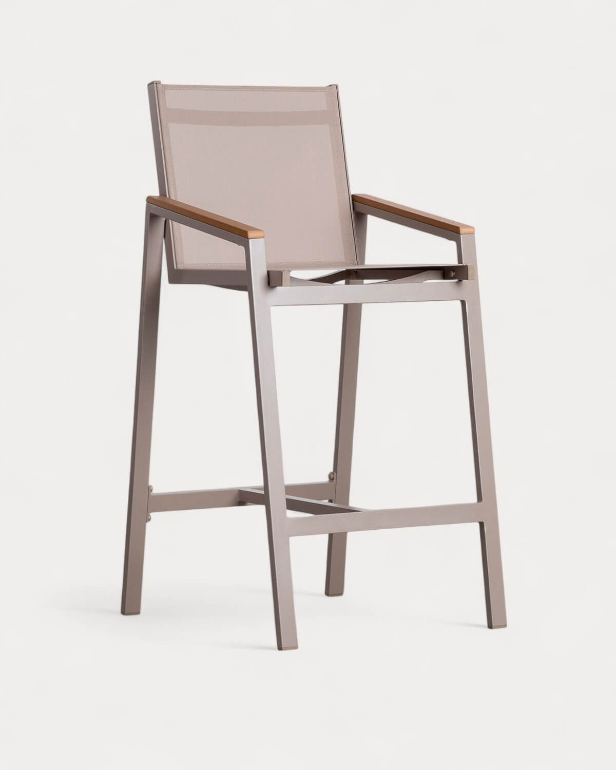 Pack 4 bancos altos de exterior de 75 cm em alumínio Korce, imagem de galeria 1