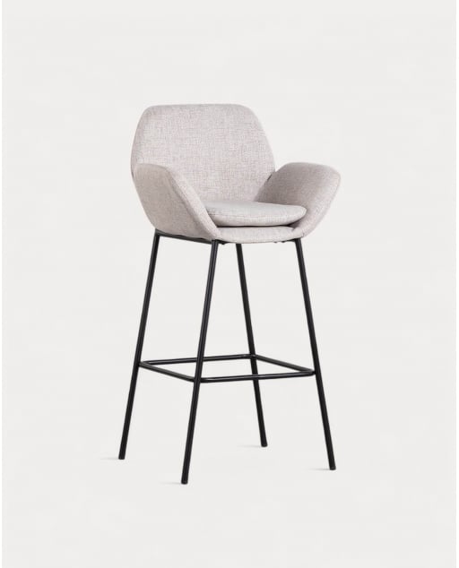 Conjunto de 2 banquetas altas de metal e tecido (75 cm) da Eider