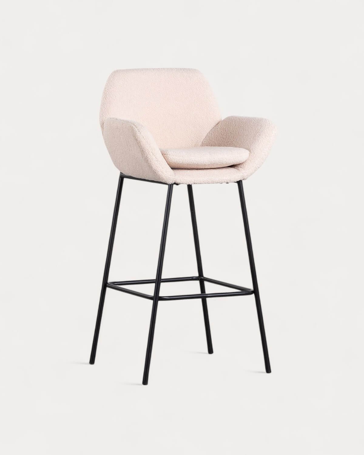 Pack 2 Bancos Altos em Metal  (77 cm) Eider Bouclé, imagem de galeria 1