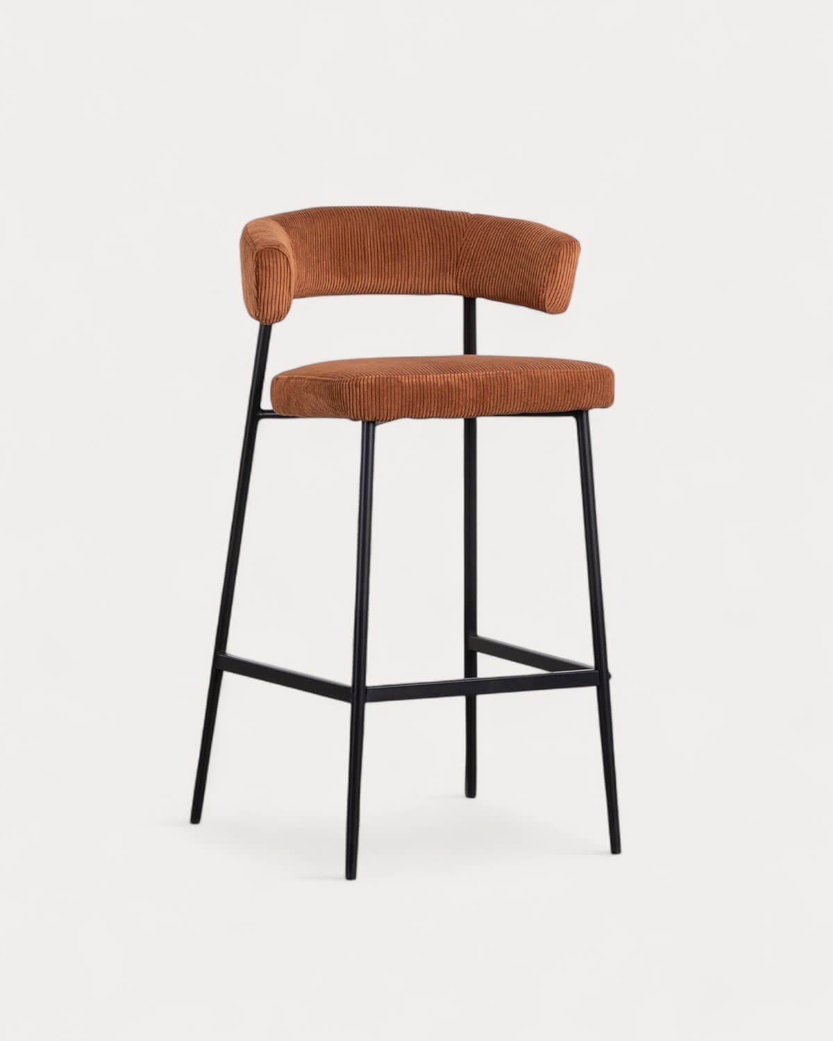 Pack de 4 Bancos Altos Metálico (74 cm) Eloise em Veludo, imagem de galeria 1