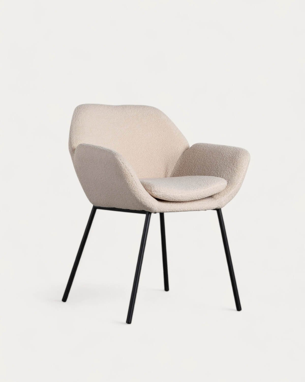 Cadeira de Jantar em Metal com Apoio de braços Eider Bouclé , imagem de galeria 1