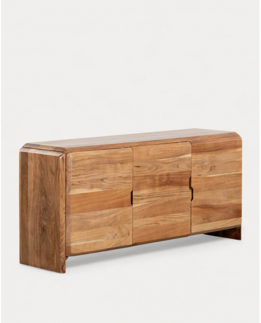 Aparador Baixo com 3 Portas 165x47 cm em Madeira de Acácia Lucil - Madeira de Acácia Média