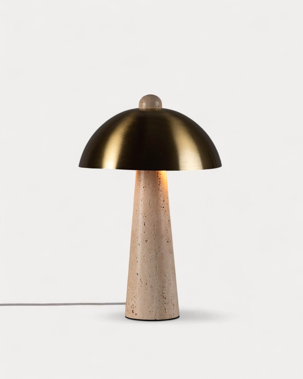 Candeeiro de Mesa em Metal com Mármore Travertino Hugo, imagem de galeria 4