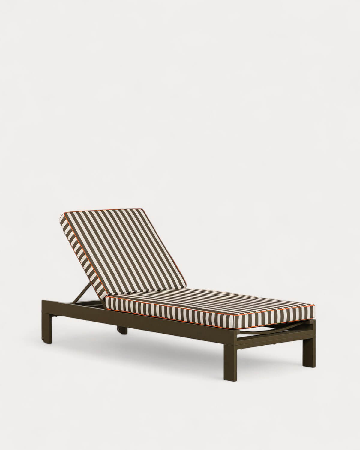 Nova Espreguiçadeira Reclinável de Alumínio com Almofada Listrada Kreta, imagem de galeria 1