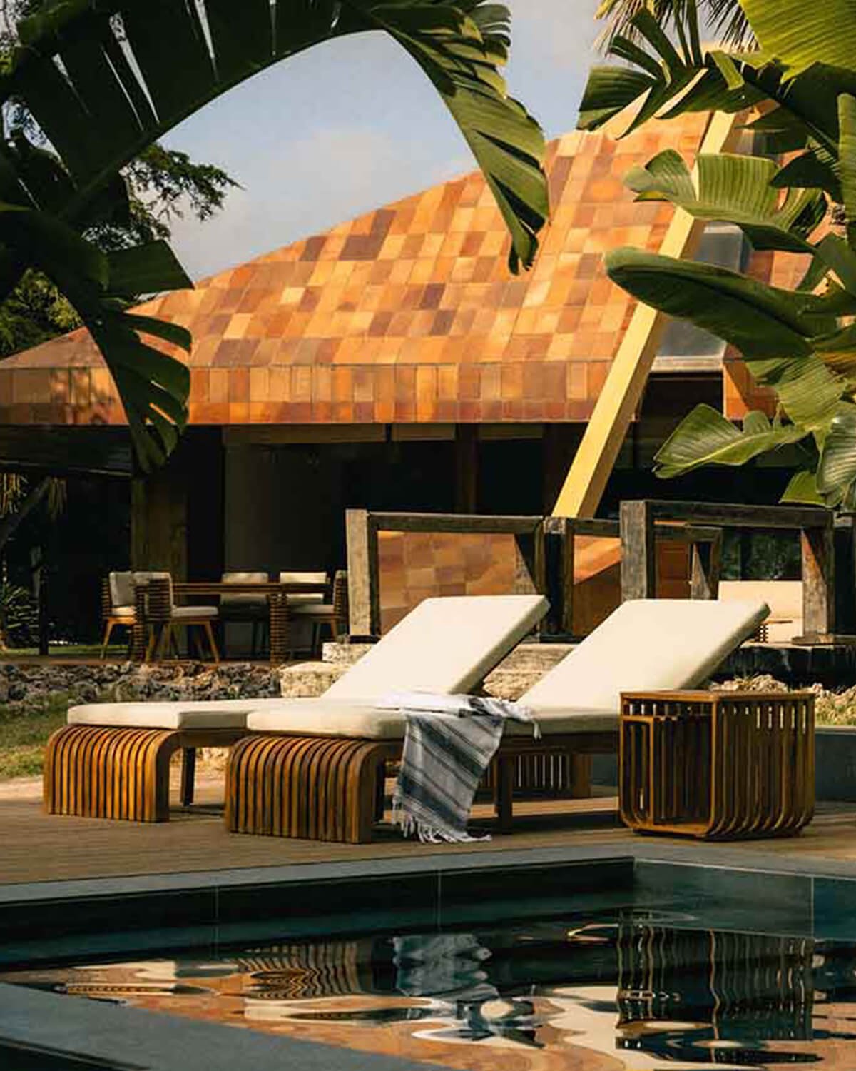 Pack de 2 Espreguiçadeiras Reclináveis de Madeira de Acácia com Almofada Hazan, imagem de galeria 2