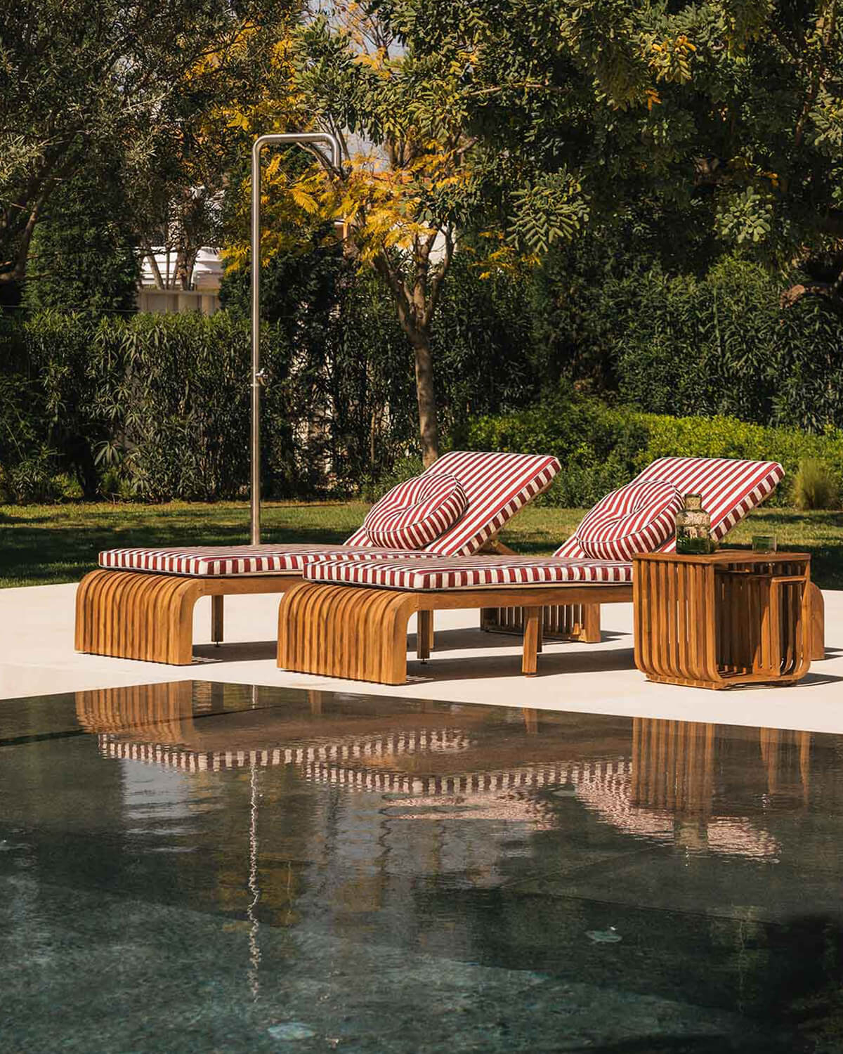 Pack de 2 Espreguiçadeiras Reclináveis de Madeira de Acácia com Almofada Hazan, imagem de galeria 2