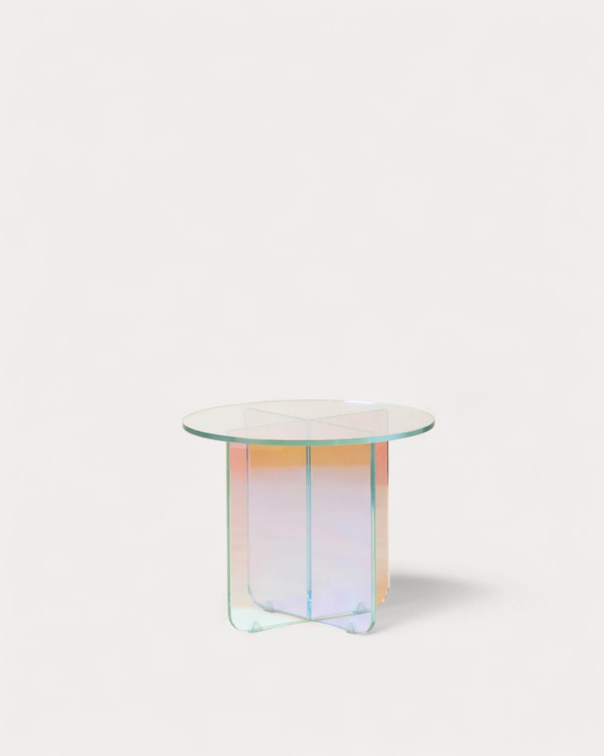 Mesa de Apoio Redonda Iridisente em Vidro Temperado (Ø50 cm) Iris, imagem de galeria 1