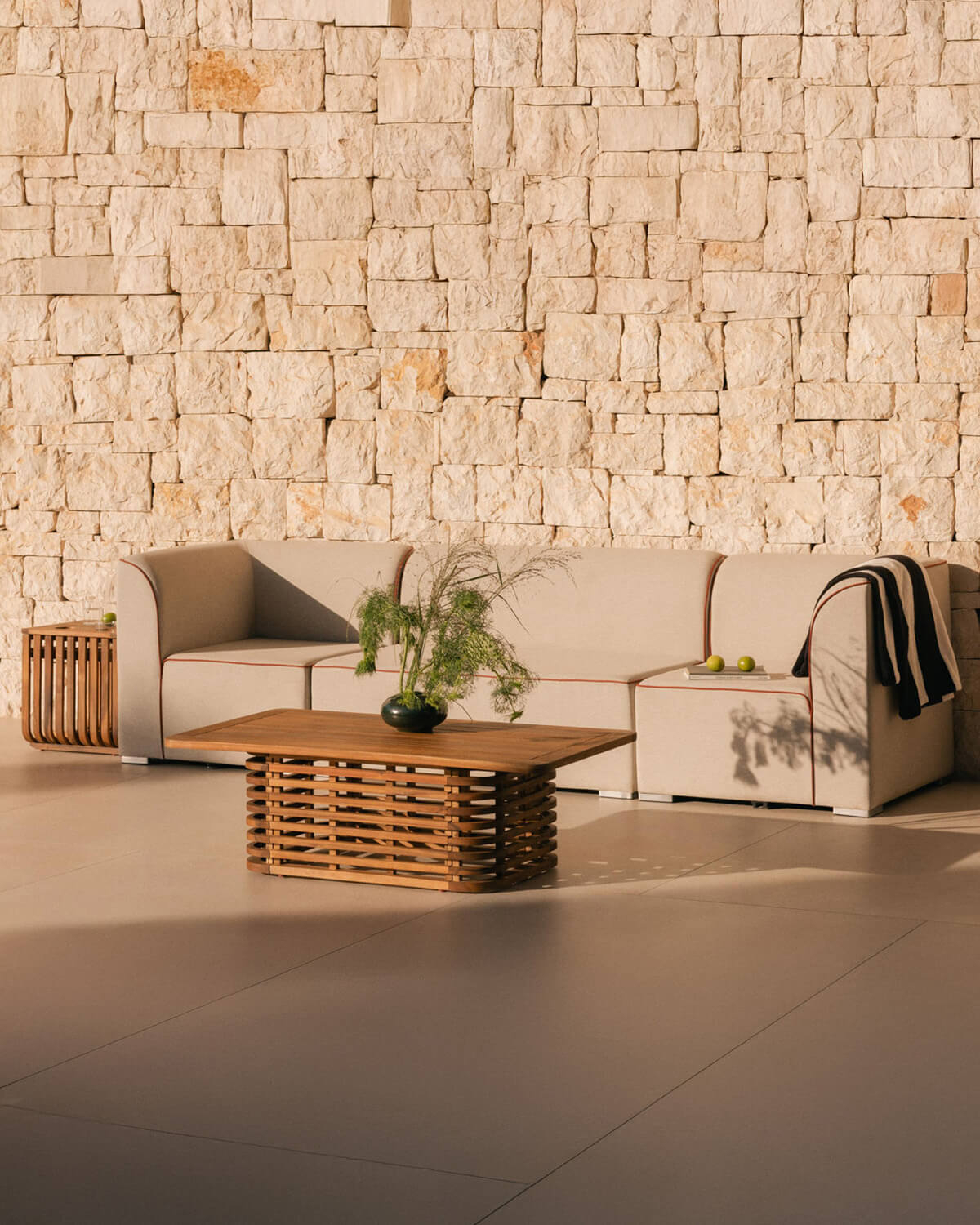 Sofá modular de jardim 3 peças com 2 cantos e 2 lugares em tecido Lagos, imagem de galeria 2