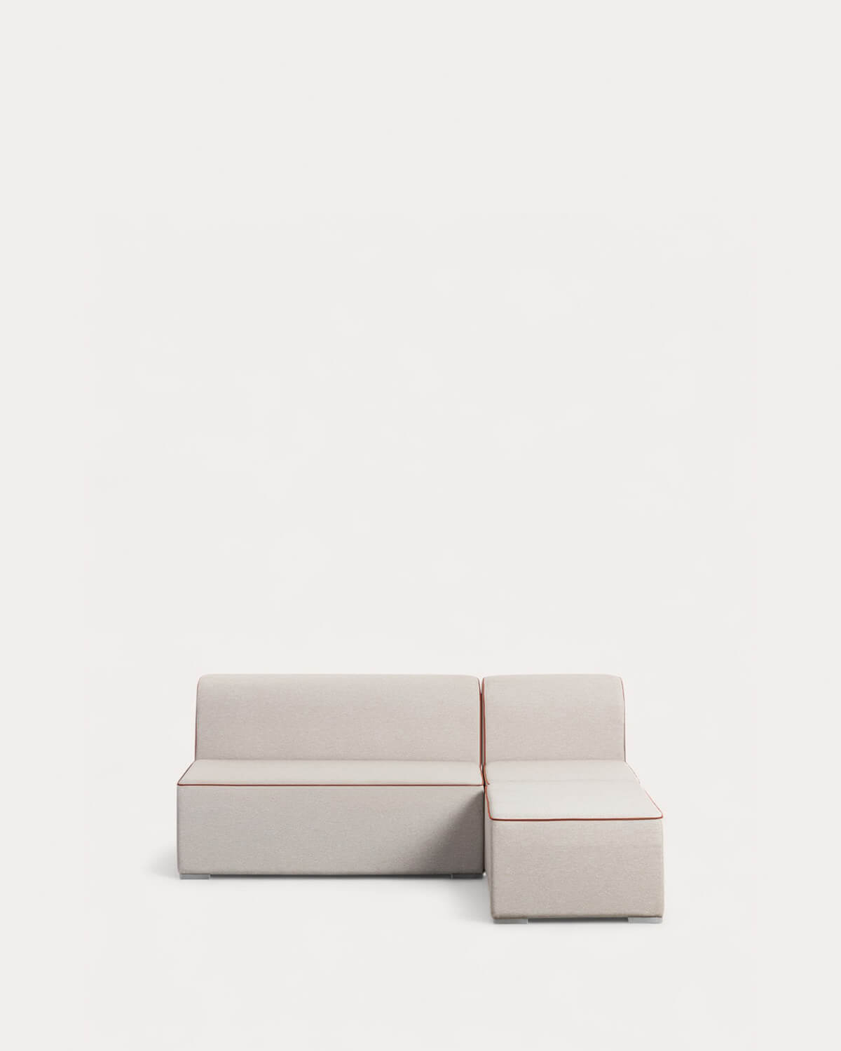 Sofá de Jardim Modular 2 Peças Sofá de 2 Lugares e Poltrona com Puff de Tecido Lagos