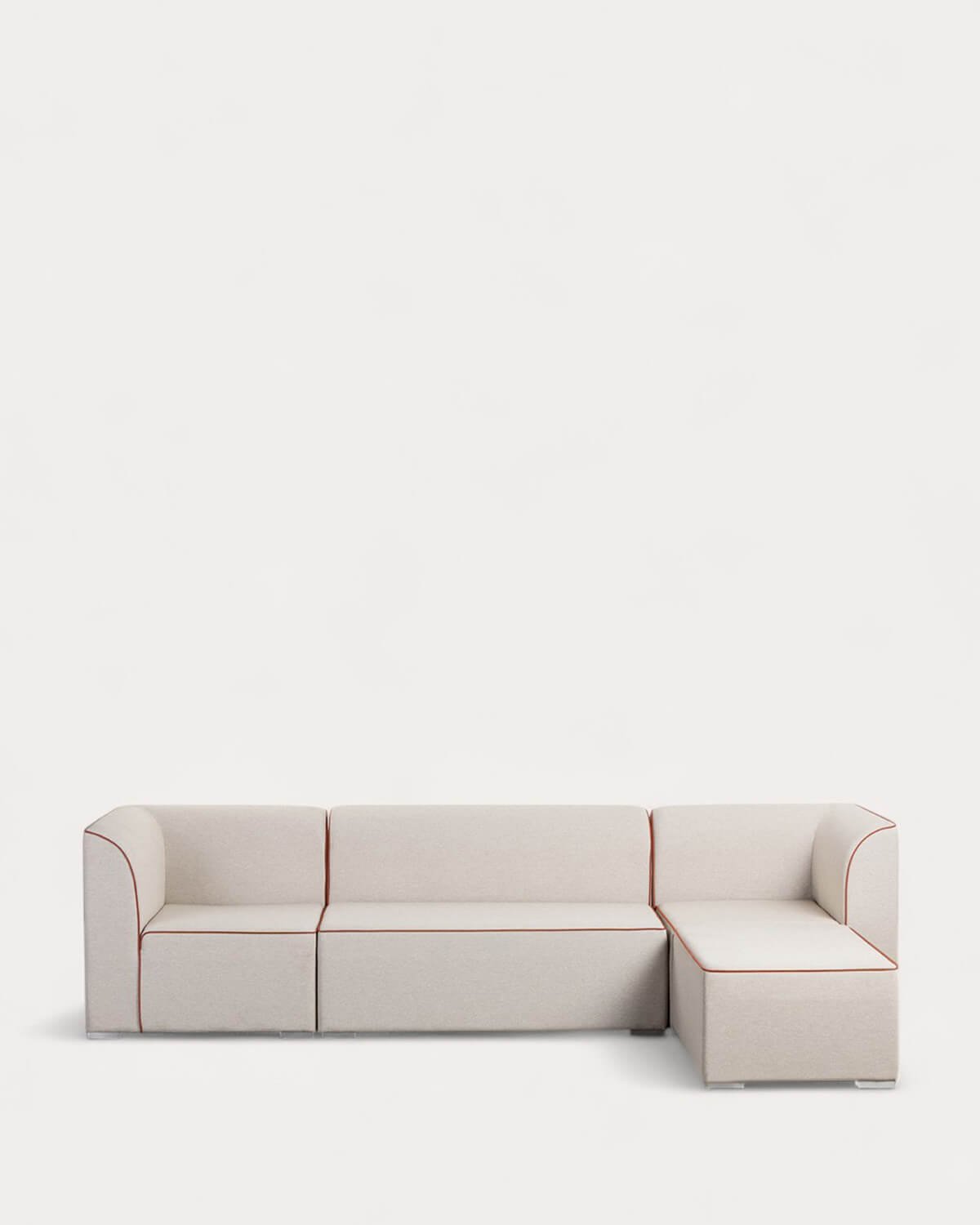 Sofá de Jardim Modular 3 Peças com 2 Cantos e Sofá de 2 Lugares com Puff em Tecido Lagos, imagem de galeria 1