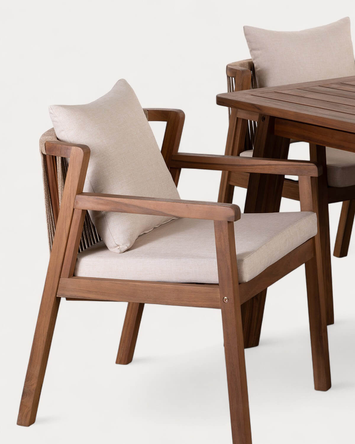 Mesa Retangular para Área Externa (200x95 cm) e 6 Cadeiras com Braços de Madeira de Acácia Cael, imagem de galeria 5