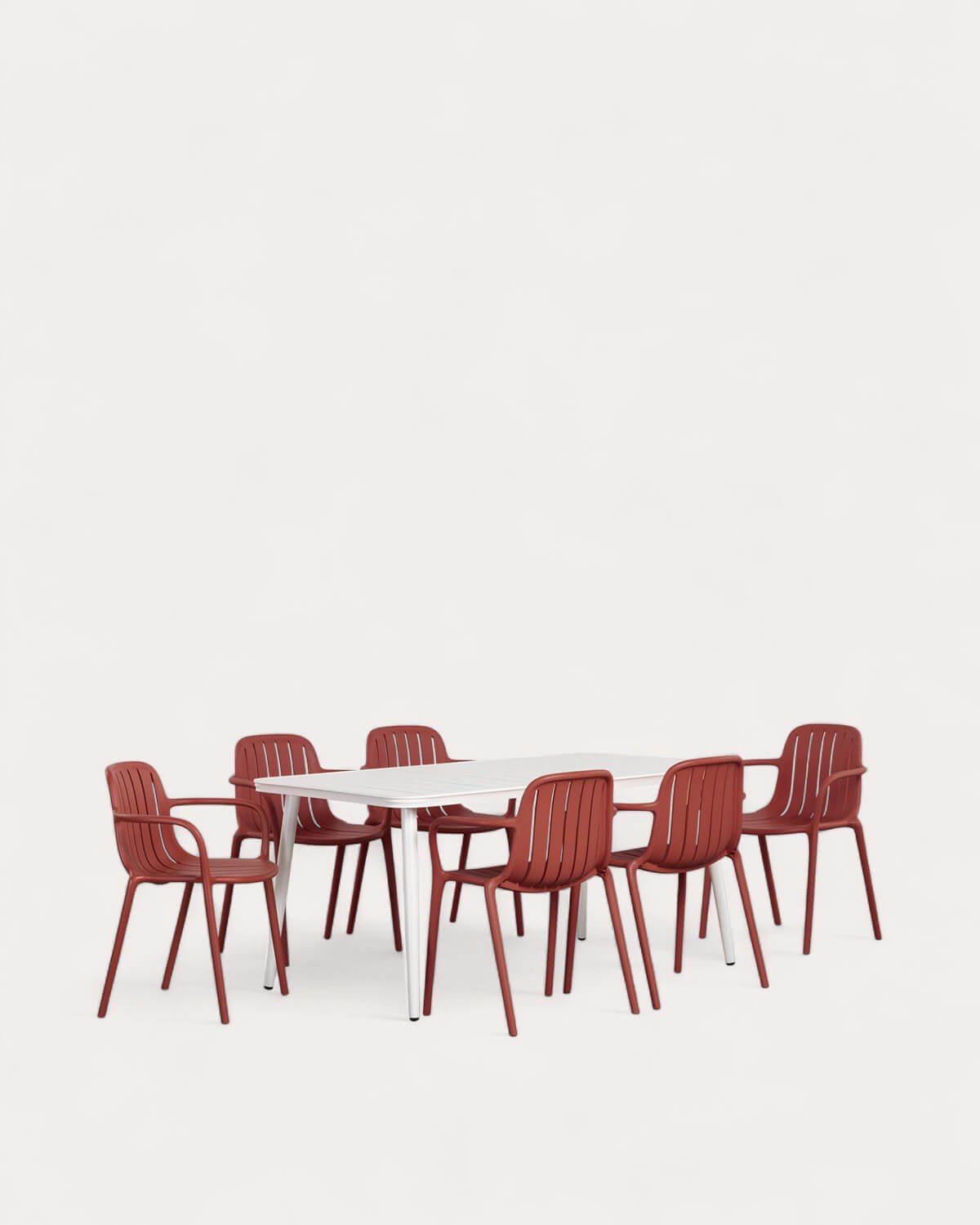 Conjunto de Mesa Retangular de Alumínio (160x90 cm) Cancun e 6 Cadeiras de Polipropileno para Área Externa Brand, imagem de galeria 1