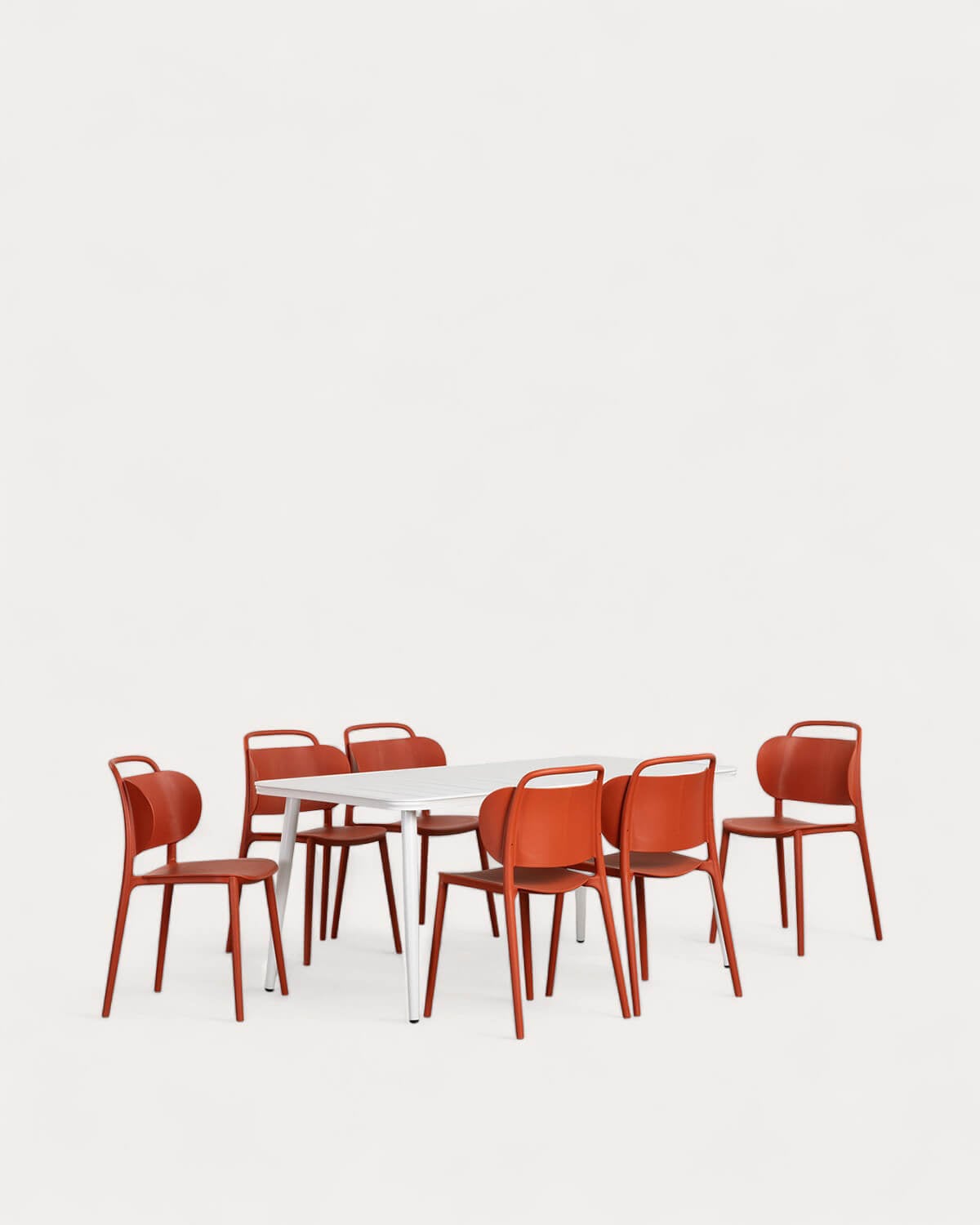 Conjunto de Mesa Retangular de Alumínio (160x90 cm) Cancun e 6 Cadeiras de Polipropileno para Área Externa Kole, imagem de galeria 1