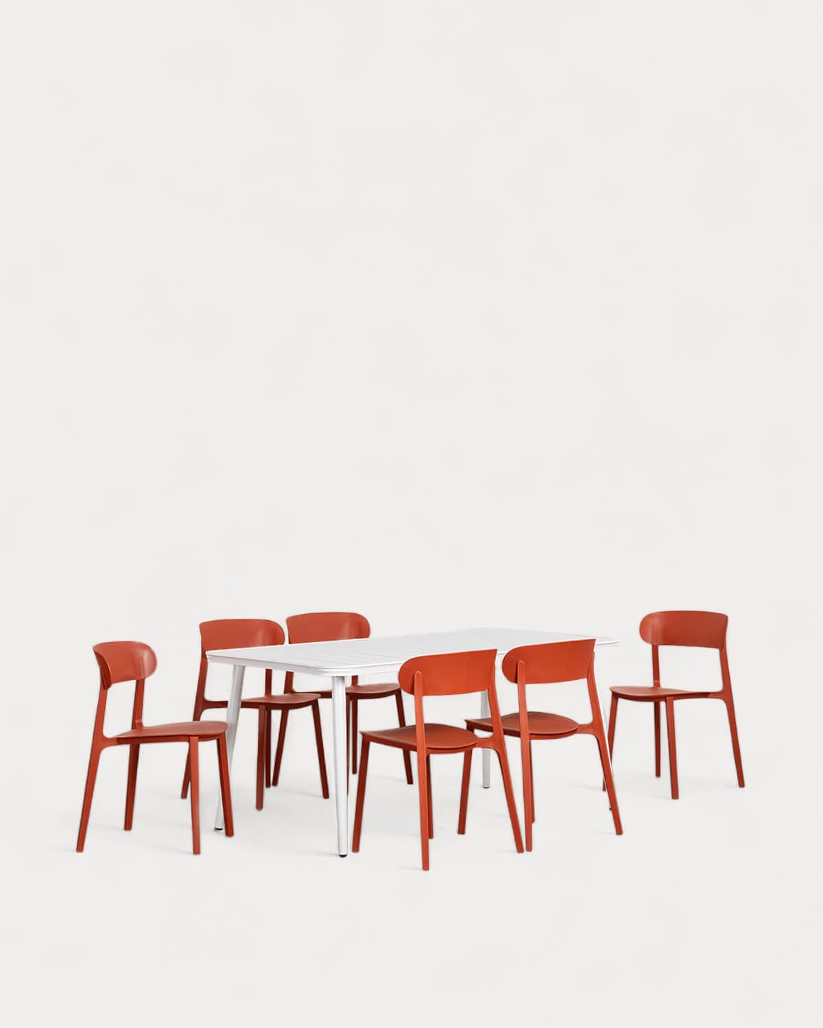 Conjunto de Mesa Retangular de Alumínio (160x90 cm) Cancun e 6 Cadeiras de Polipropileno para Área Externa Briel, imagem de galeria 1