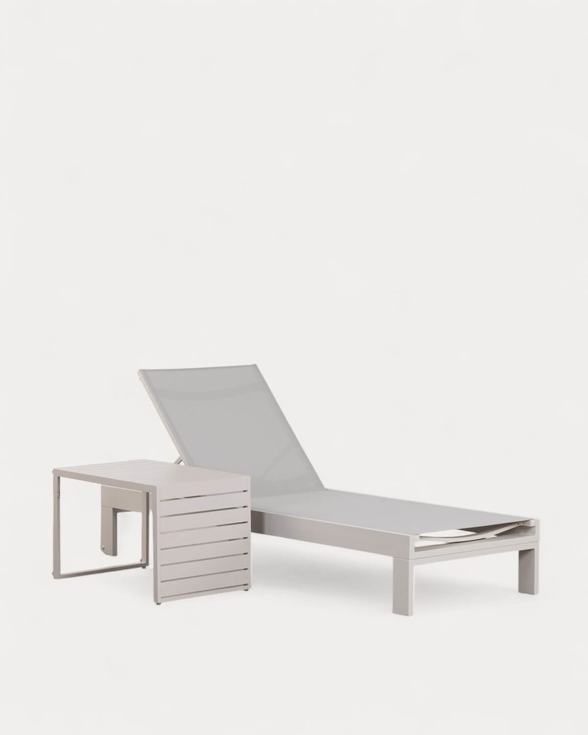 Set de Espreguiçadeira e Mesa de Centro de Alumínio (40x40 cm) Kreta, imagem de galeria 1