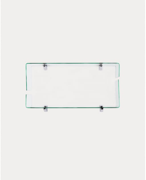 Conjunto de 2 Estantes de Parede em Vidro Curvado em L Iris - Vidro transparente