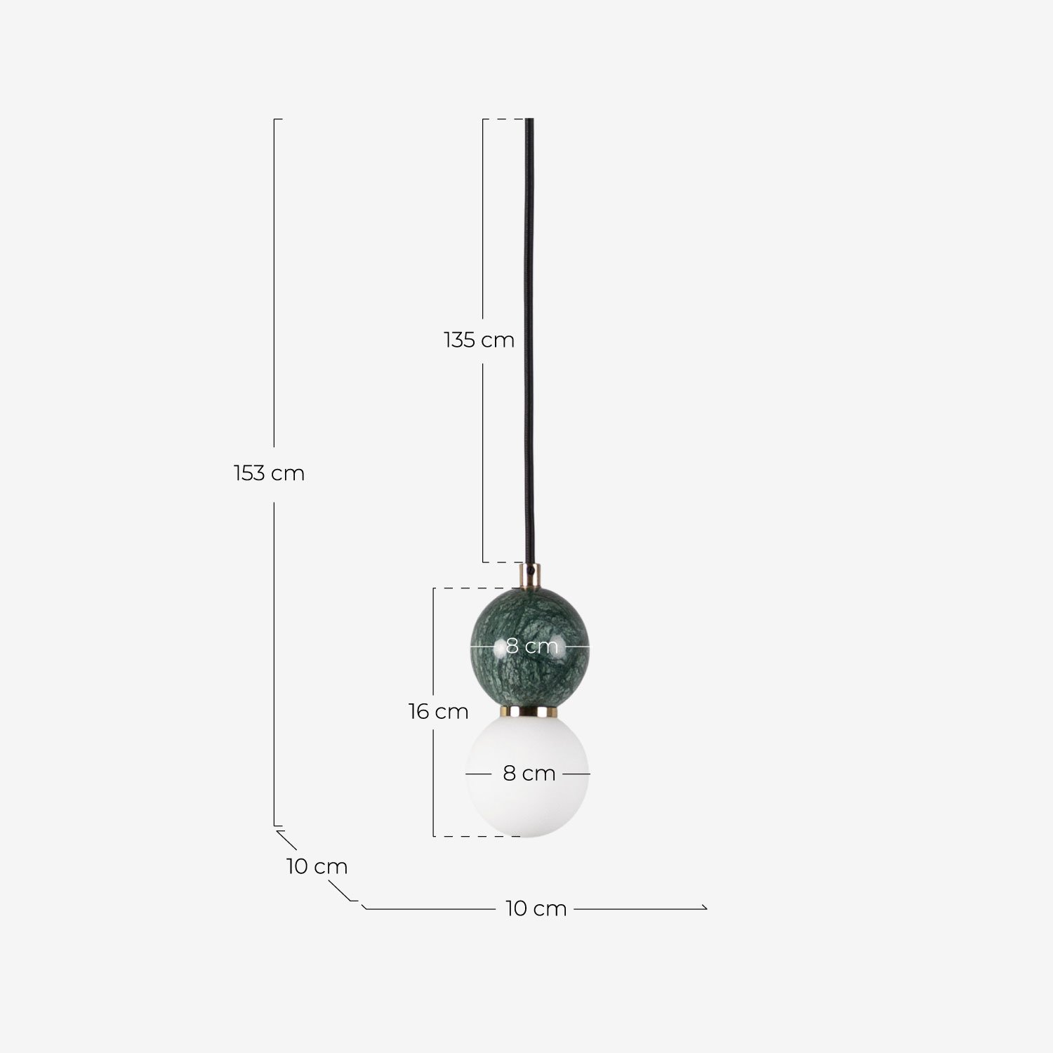 Candeeiro de Teto oval de Metal com Mármore Valenes, Medidas