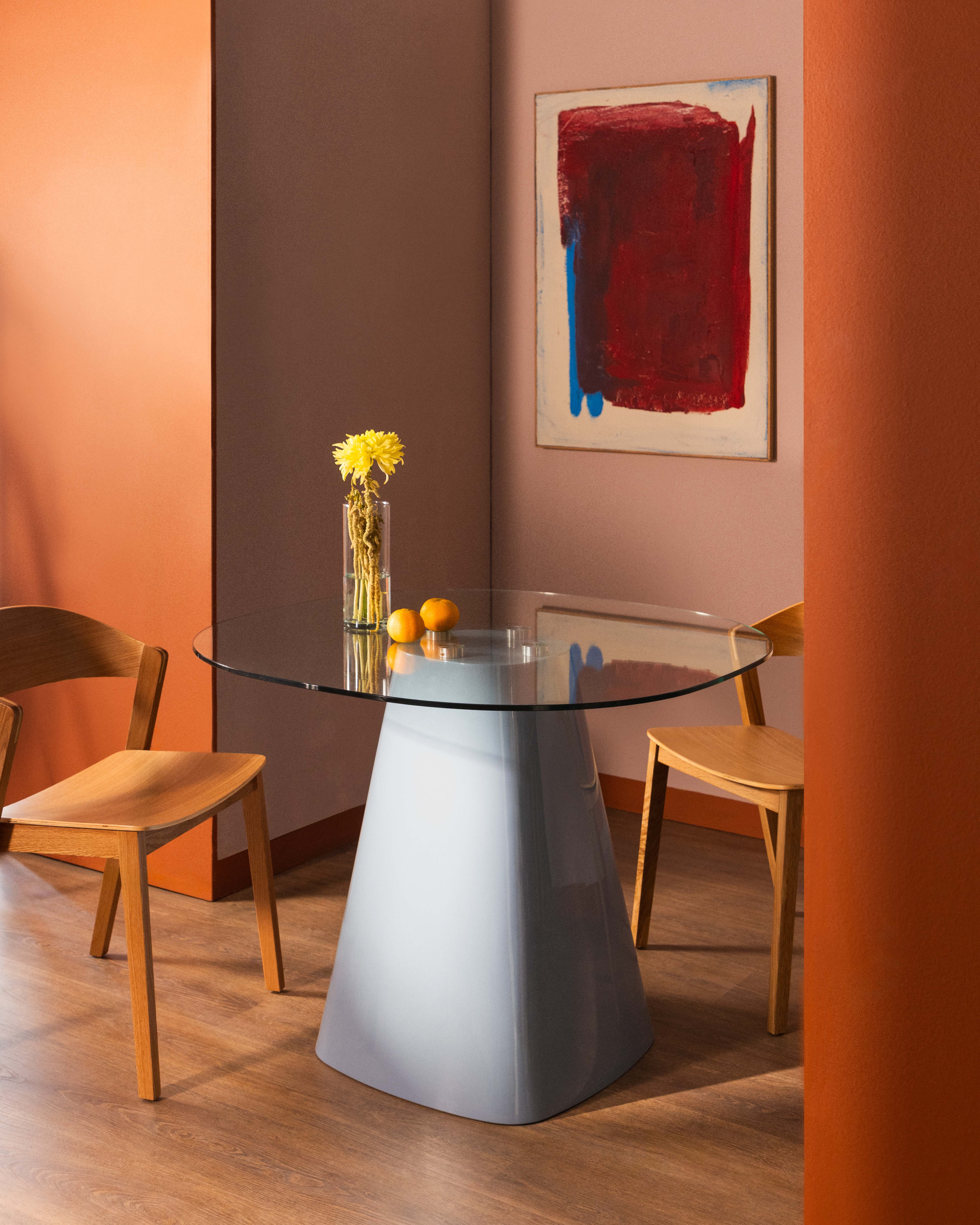 Mesa de Jantar Quadrada de Madeira e Vidro (120x120 cm) Izure, imagem de galeria 2