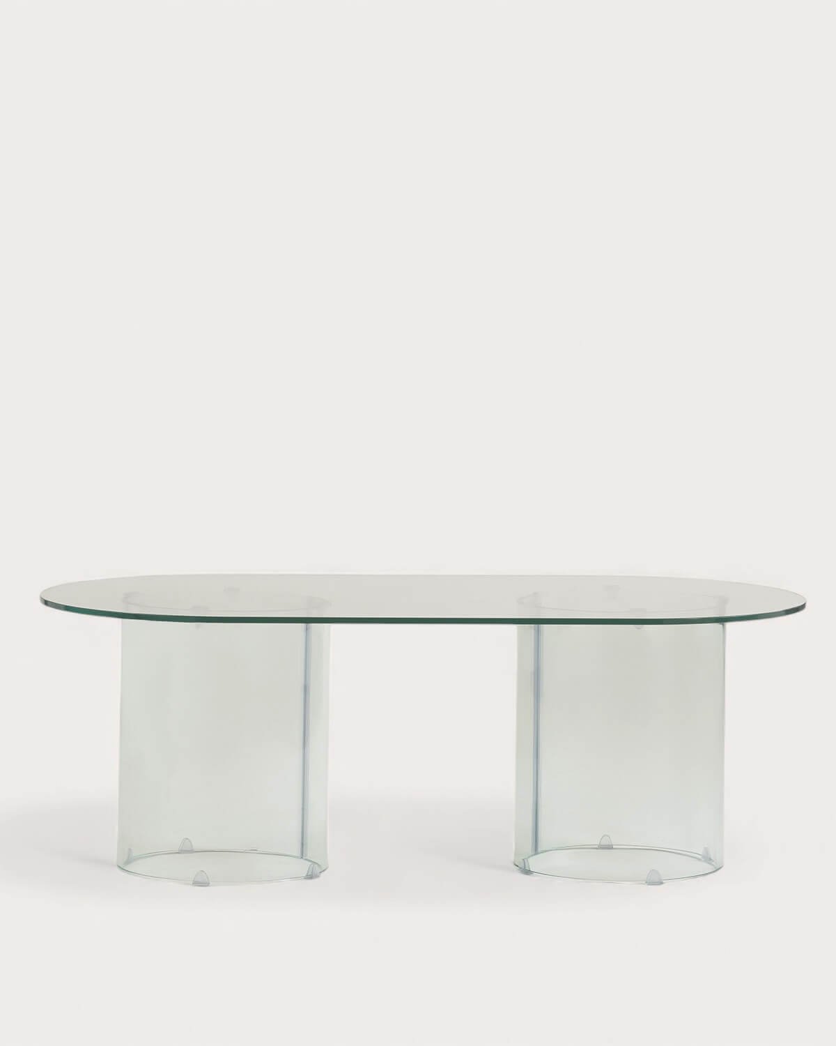 Mesa de Centro Oval em Vidro Temperado (120x60 cm) Kolu, imagem de galeria 4