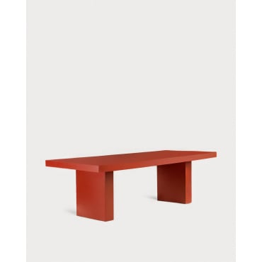 Mesa Retangular de Cimento para Exterior (245x100 cm) Itxaso Vermelho Brick - The Masie