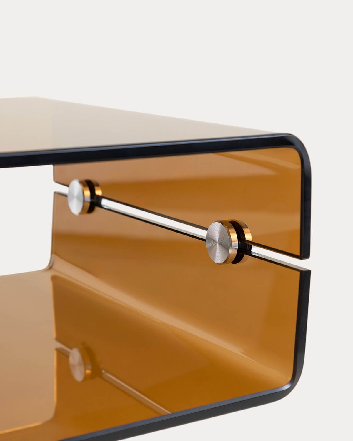 Mesa Lateral Retangular de Vidro e Metal (61x38 cm) Hedy, imagem de galeria 7