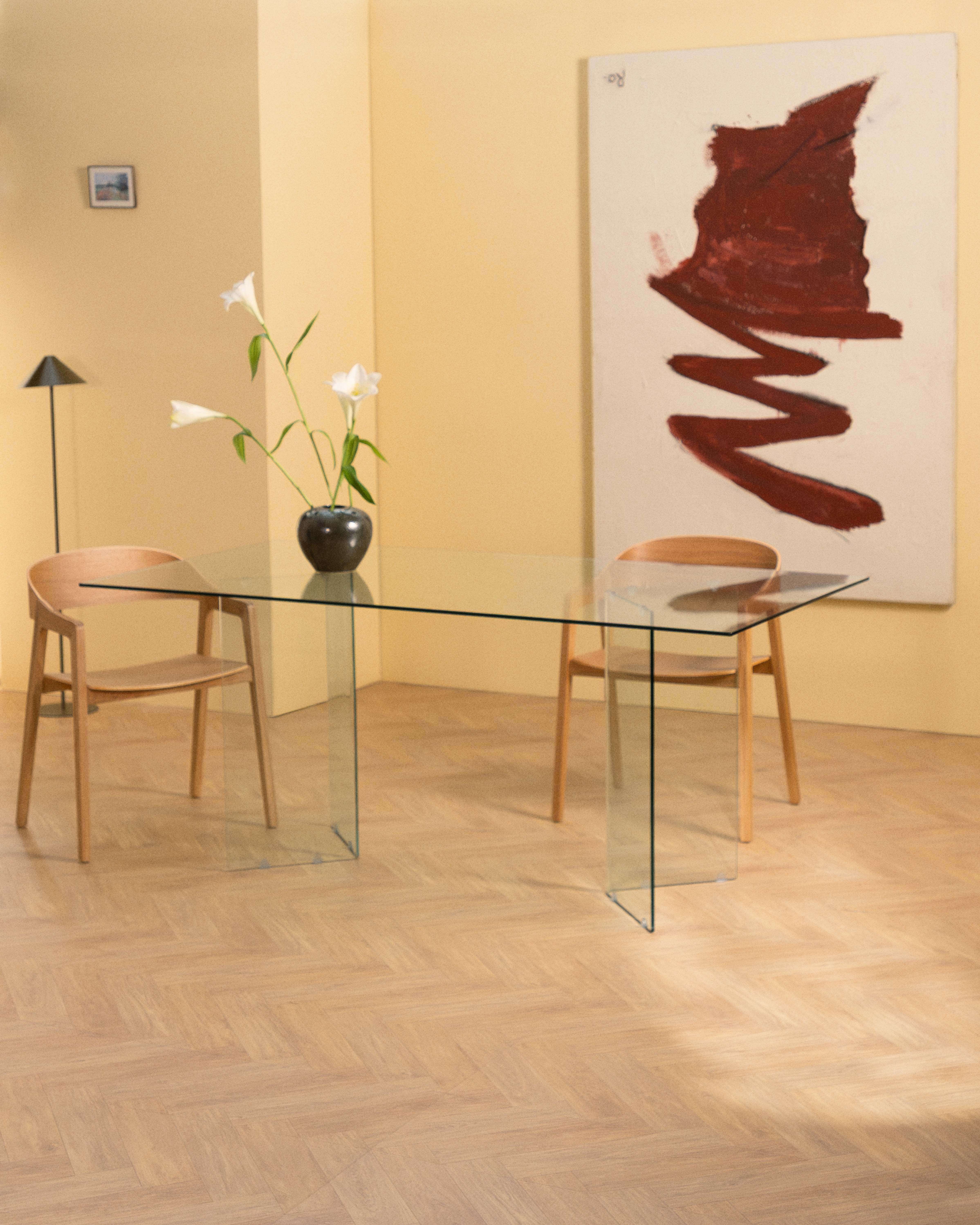 Mesa de Jantar Rectangular em Vidro Temperado (180x90 cm) Kamil, imagem de galeria 2