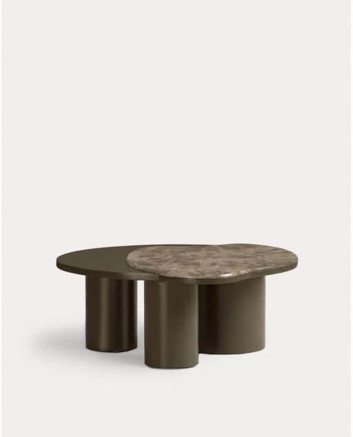 Mesa de Centro em Mármore e Madeira (80x73 cm) Zenia