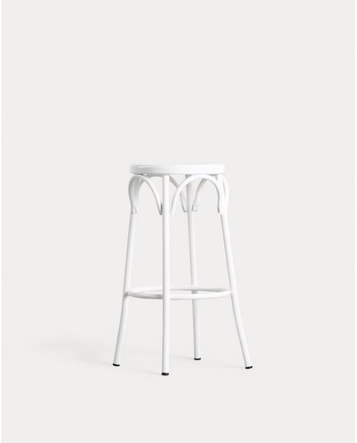 Banqueta Alta de Metal (75 cm) Baris - Branco fosco