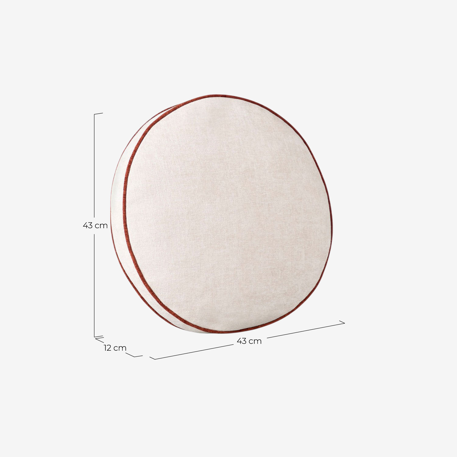 Almofada Redonda de Tecido (Ø 43 cm) Ilham, Medidas