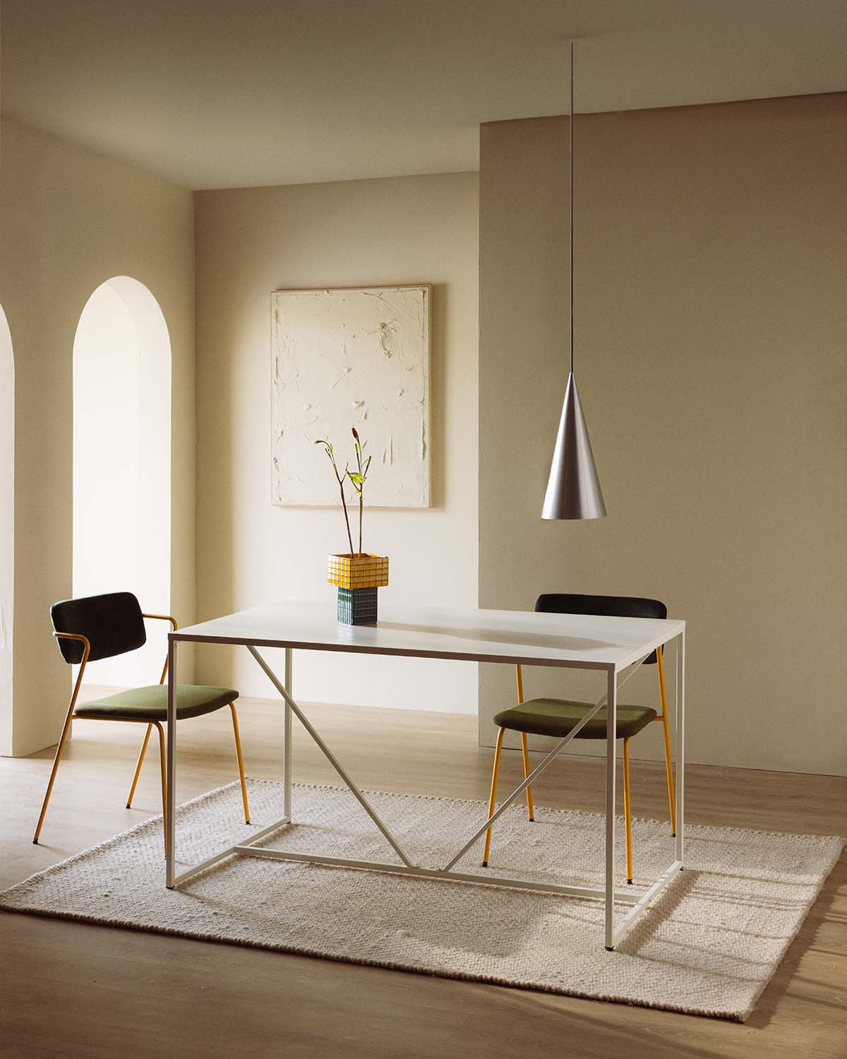 Mesa de jantar Ibiza em aço laminado (78x140 cm), imagem de galeria 2