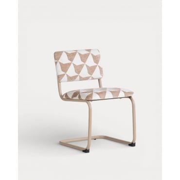 Pack 4 Cadeiras de Jantar em Metal e Tecido Viola Castanho Clay - The Masie