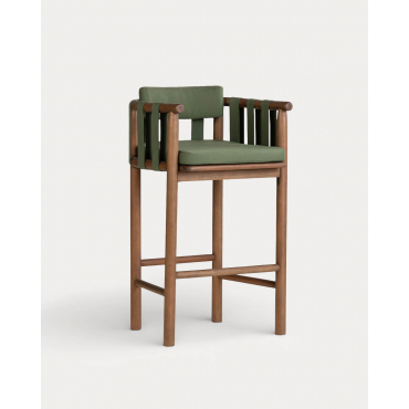 Pack 2 Banquetas Altas de Madeira de Eucalipto (77 cm) Edvard Verde Nori - The Masie