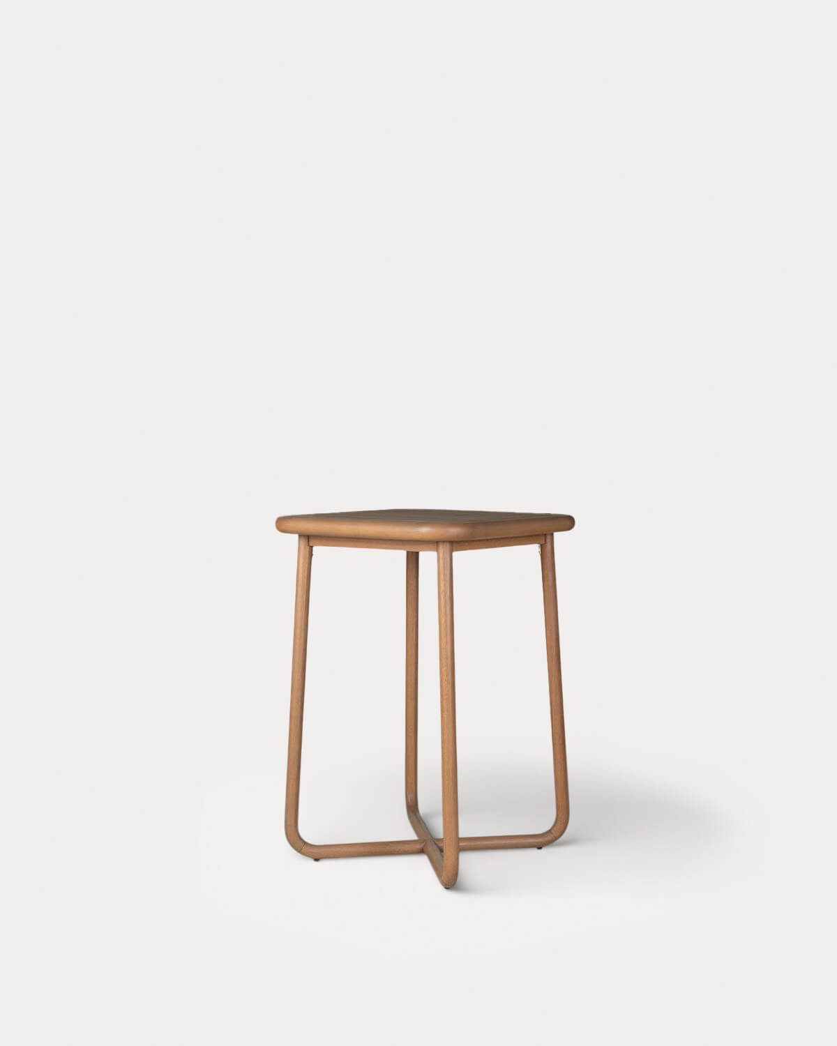 Conjunto de Mesa Alta (70x70 cm) e 4 Banquetas Altas em Madeira de Eucalipto e Tecido para Exterior Elnes, imagem de galeria 2