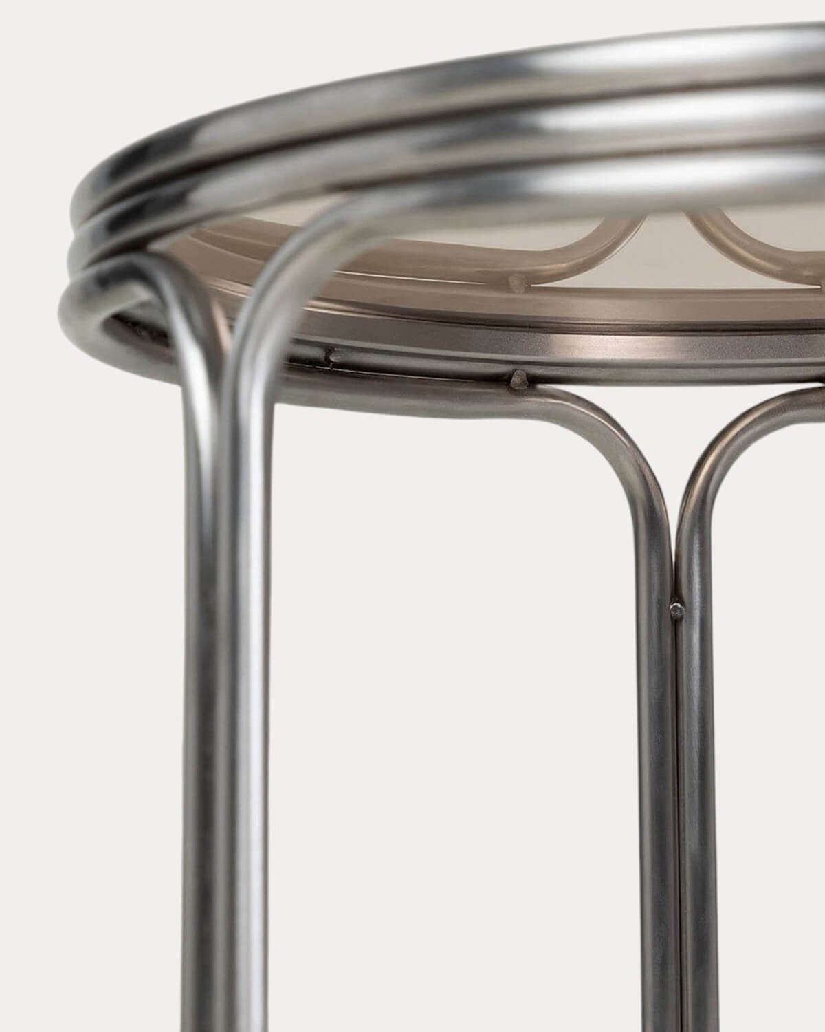 Mesa de Centro Redonda em Metal e Vidro Temperado (Ø80 cm) Massia, imagem de galeria 5