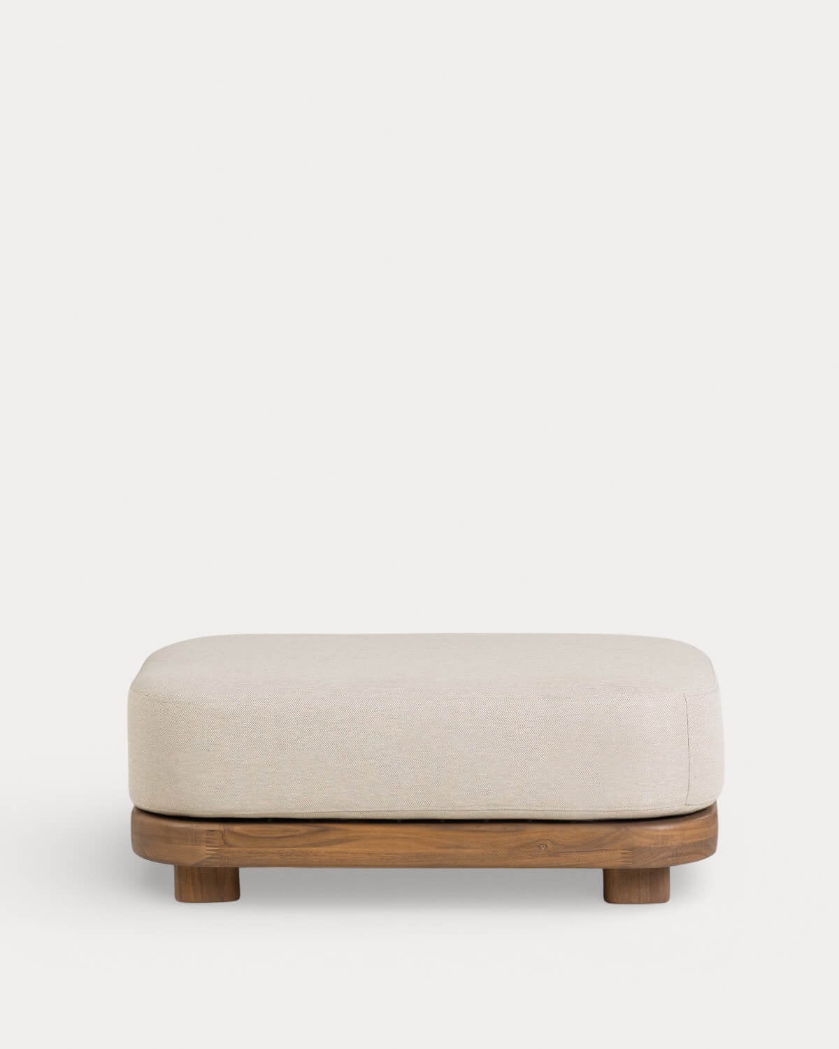 Módulo de Pufe de Jardim em Madeira de Acácia e Tecido para Sofá Modular Redik