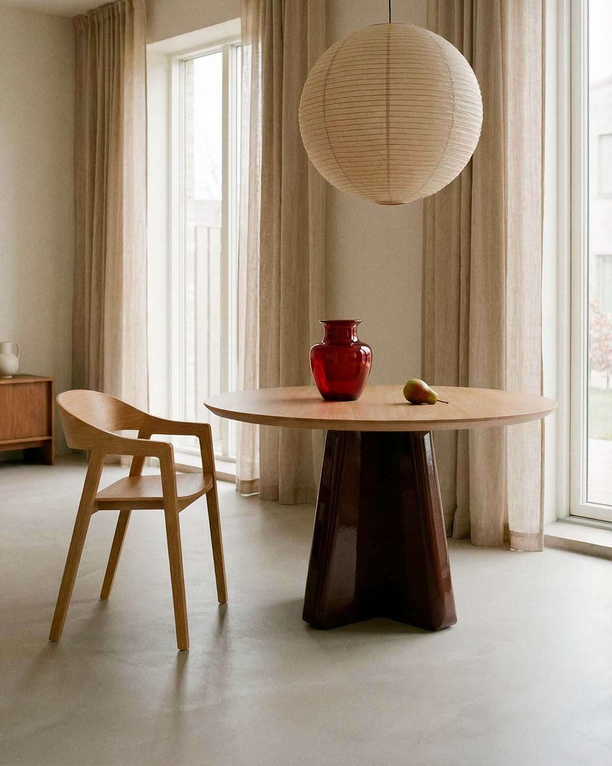 Mesa de Jantar Redonda de Madeira (Ø120 cm) Roxenna, imagem de galeria 2