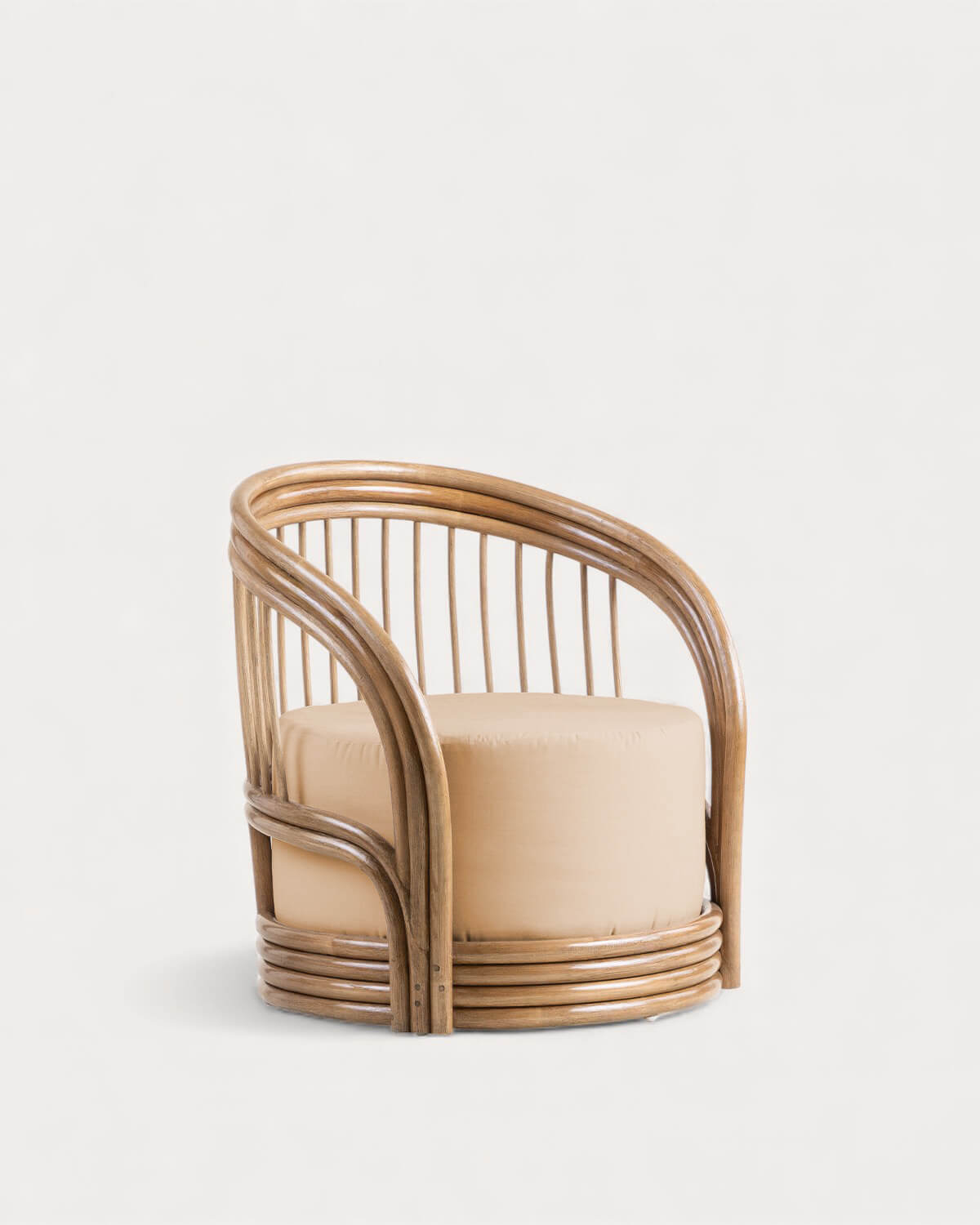 Cadeira de jardim em Rattan Natural e Tecido Kairi, imagem de galeria 1