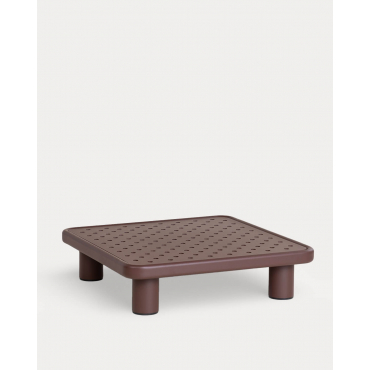 Mesa de Centro Quadrada em Alumínio (80x80 cm) Lantana Castanho Chocolate - The Masie