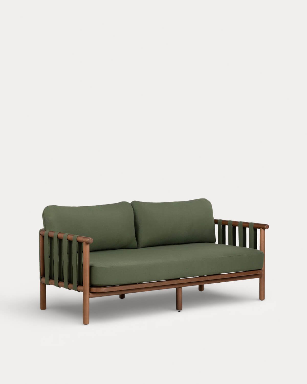 Conjunto de Jardim com Sofá de 2 Lugares, 2 Poltronas Tauli e Mesa de Centro Elnes em Madeira de Eucalipto e Tecido, imagem de galeria 2