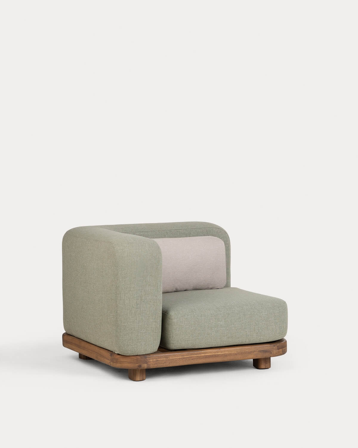 Conjunto Sofá Modular de Jardim de 3 Peças Módulo de Sofá, Módulo Central e Módulo de Canto em Madeira de Acácia e Tecido Redik, imagem de galeria 5
