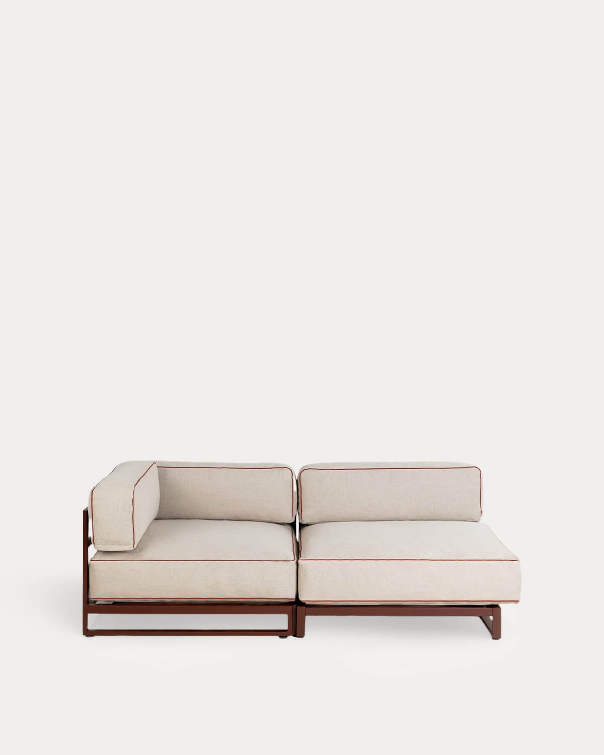 Conjunto de Sofá Modular de Jardim Módulo de Canto e Módulo Central em Metal e Tecido Kristen, imagem de galeria 1