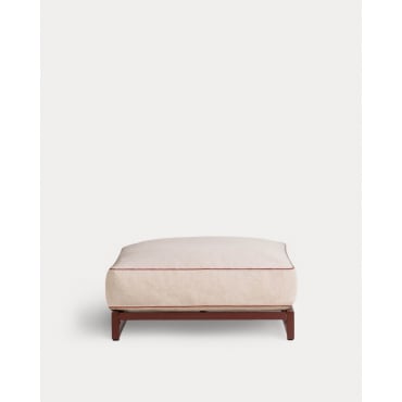 Módulo de Pufe de Jardim em Metal e Tecido para Sofá Modular Kristen Bege Seashell - The Masie