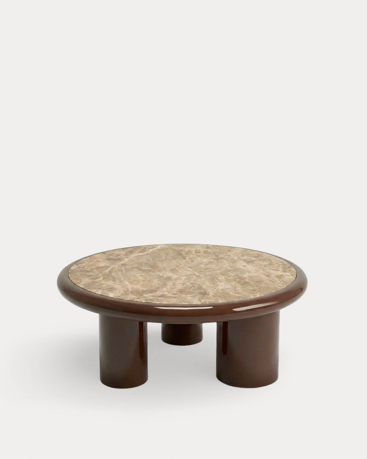 Mesa de Centro Redonda em Mármore e Madeira (Ø90 cm) Hellie, imagem de galeria 1