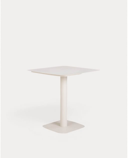 Mesa de jantar quadrada 70x70 cm em metal Zoilo - Blanco Egg White