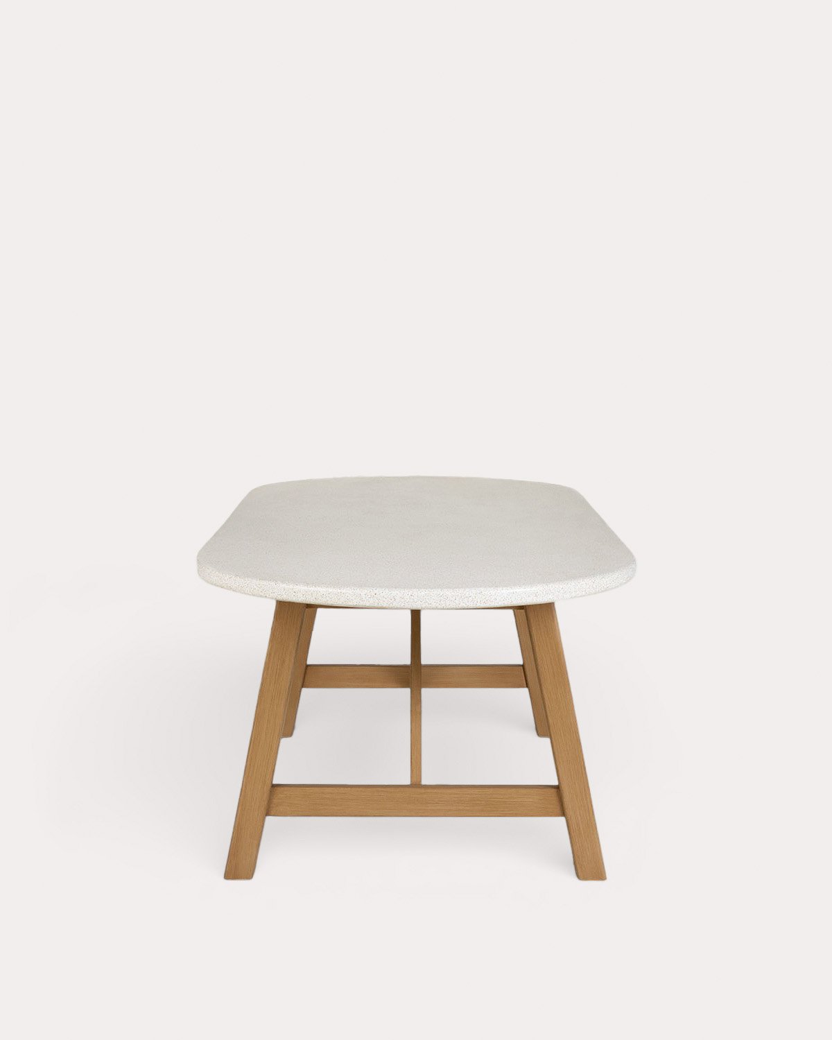 Mesa Oval para Exterior em Terrazzo e Madeira de Acácia (230x100 cm) Mirena, imagem de galeria 2