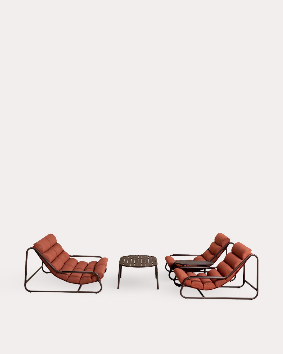 Conjunto Garden com Sofá de 2 Lugares, 2 Poltronas, 1 Mesa de Centro e 1 Mesa Lateral em Metal e Tecido Jazmin, imagem de galeria 1