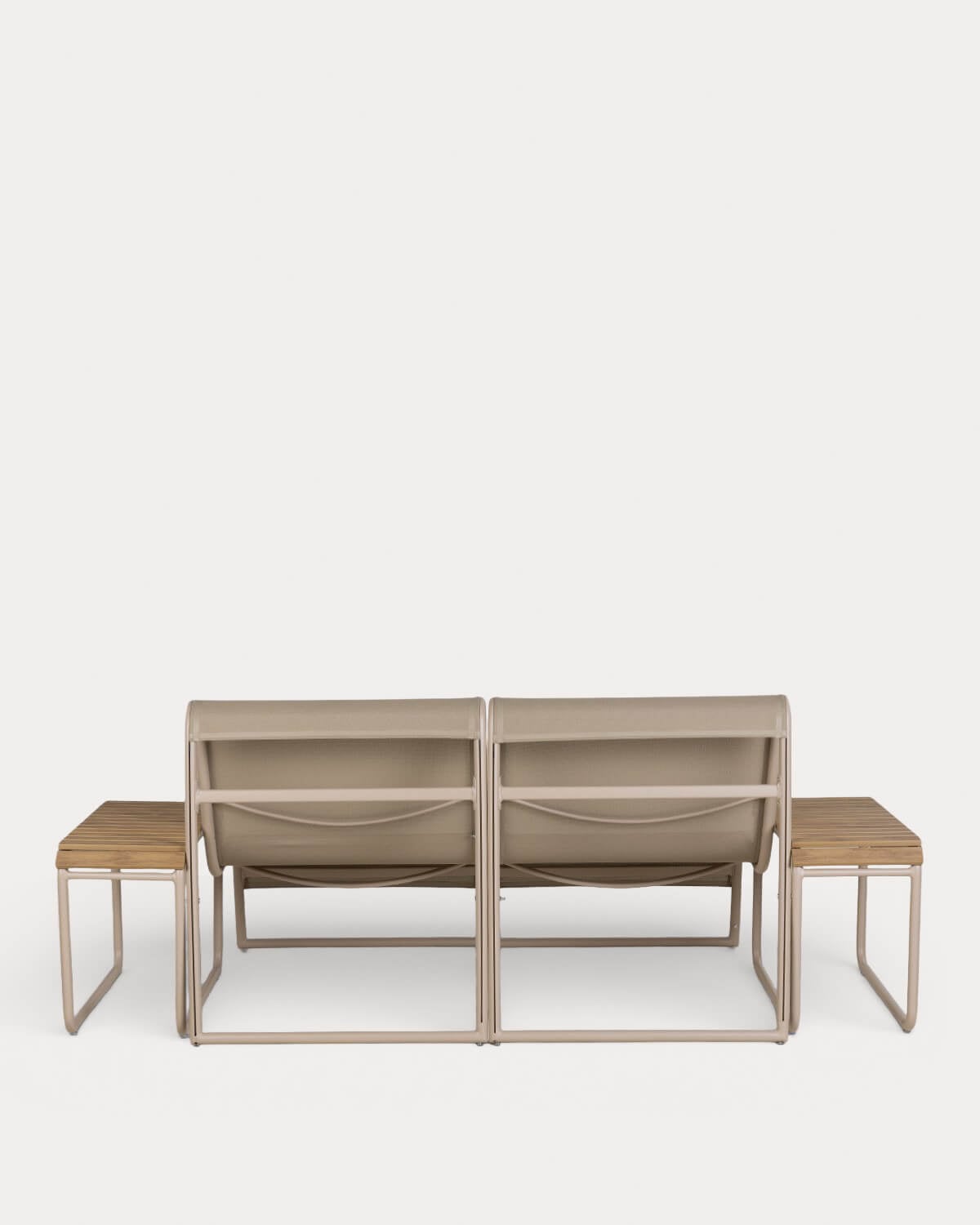 Conjunto de Sofá de Jardim de 2 Lugares com 2 Mesas Laterais de Alumínio Dreisi, imagem de galeria 3