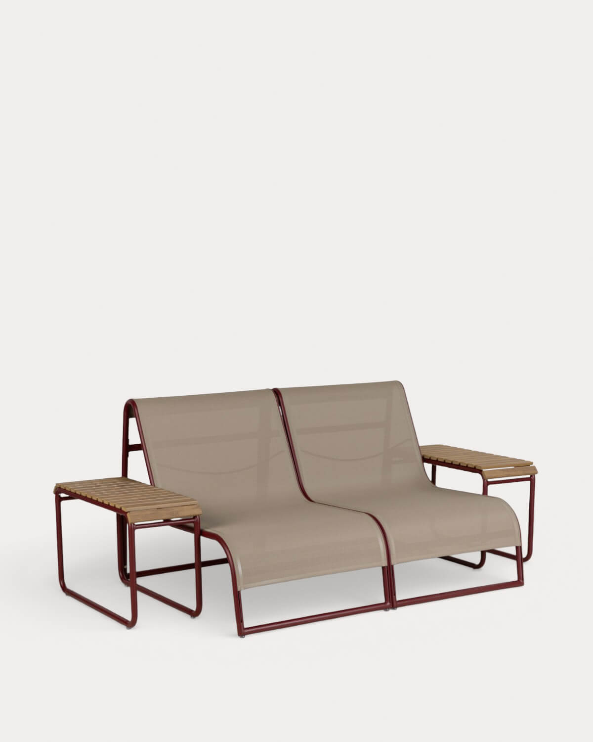 Conjunto de Sofá de Jardim de 2 Lugares com 2 Mesas Laterais de Alumínio Dreisi, imagem de galeria 1