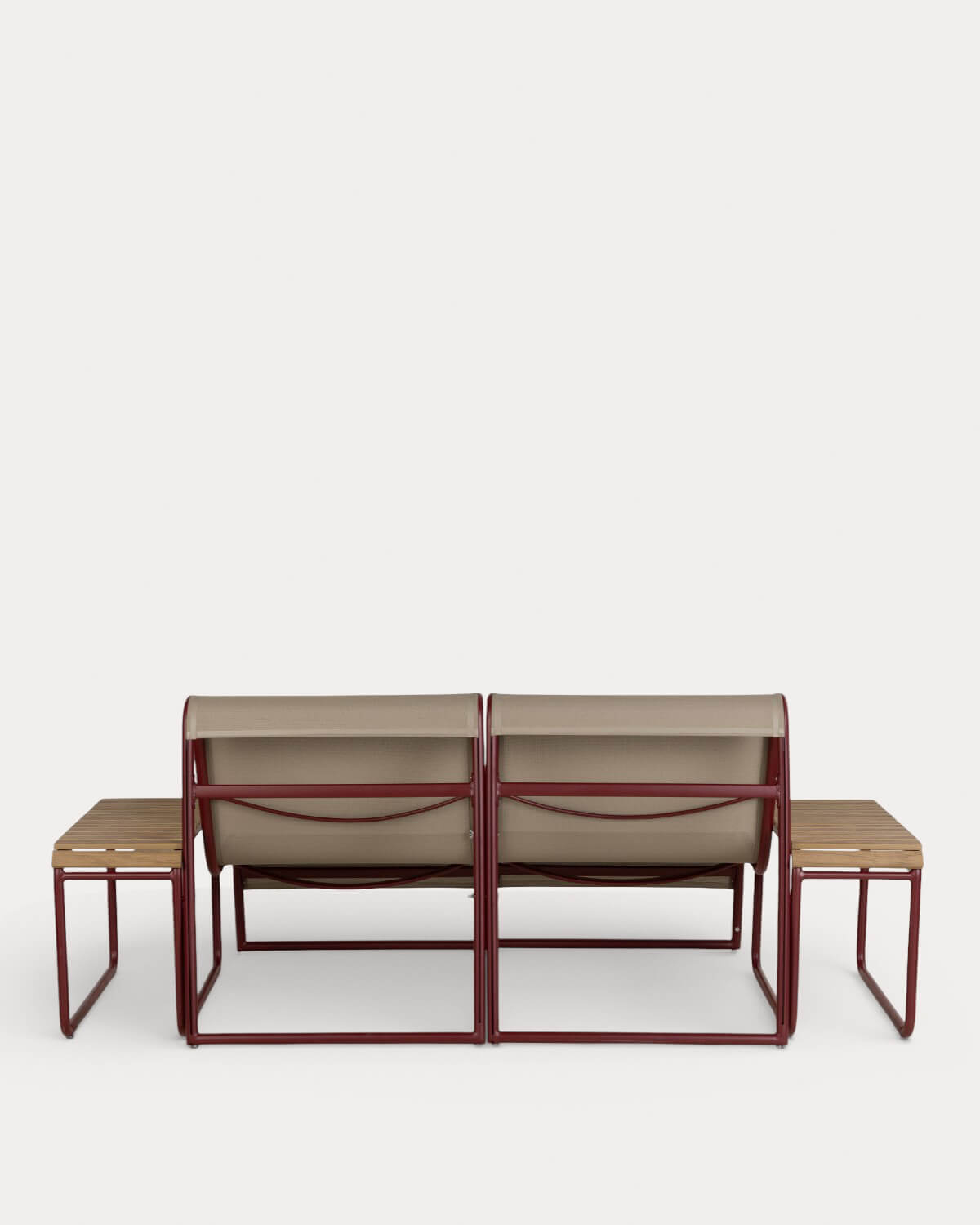 Conjunto de Sofá de Jardim de 2 Lugares com 2 Mesas Laterais de Alumínio Dreisi, imagem de galeria 3